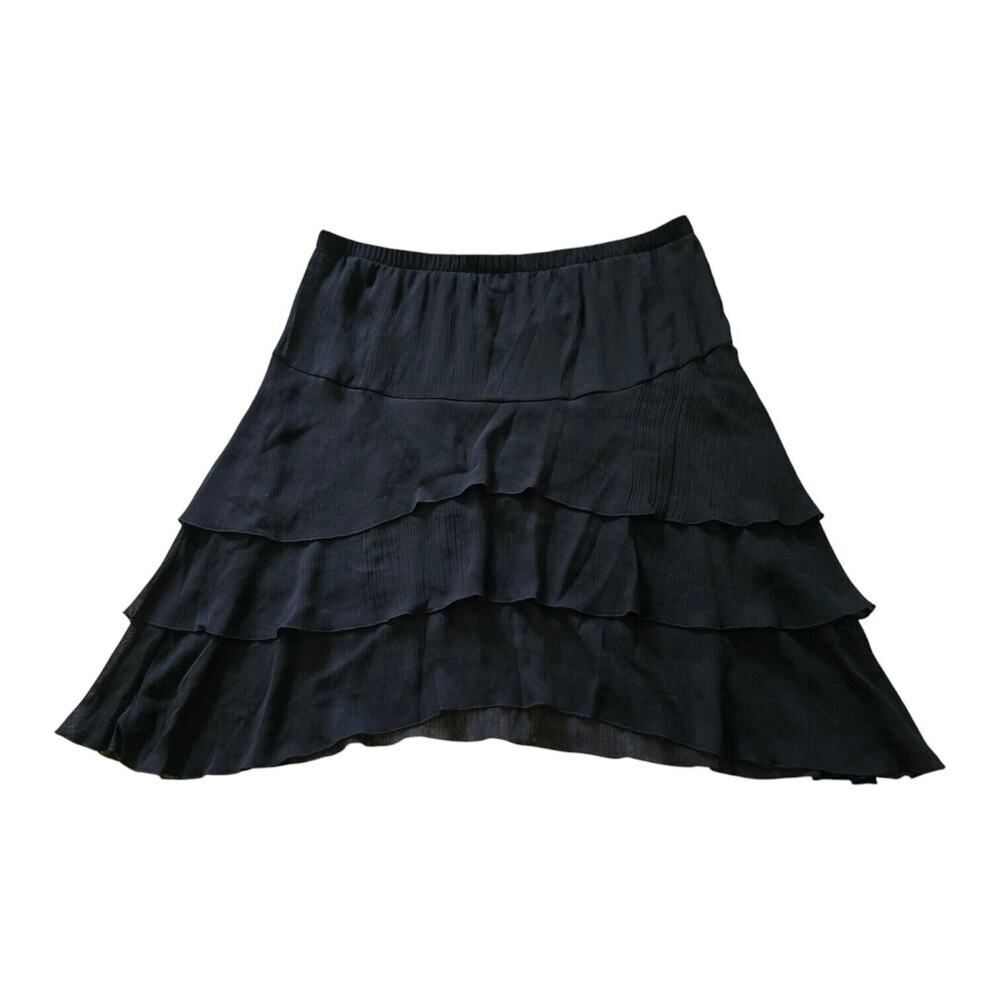 Torrid Plus Size Tired Black Flowy Skirt Size 1